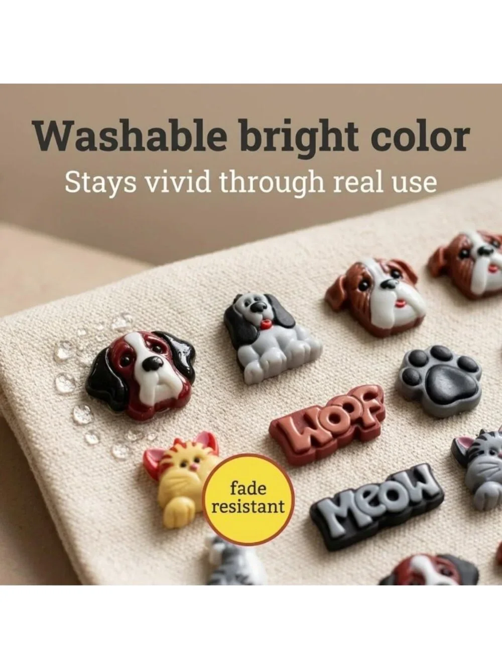 Cute 3D Pet Buttons Set – 36-Piece for Sewing, Scrapbooking & DIY Crafts - Dogs